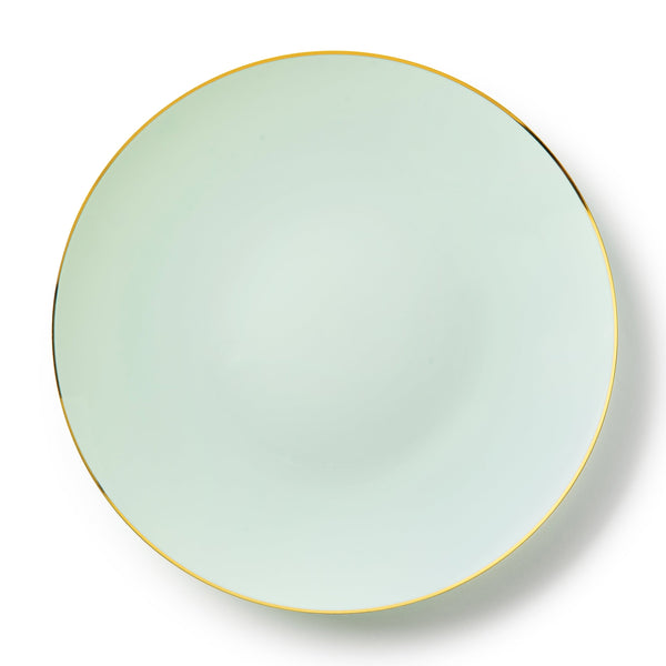 Disposable_Classic - Turquoise & Gold Reusable Plastic Plate 26cm/10in 10pc