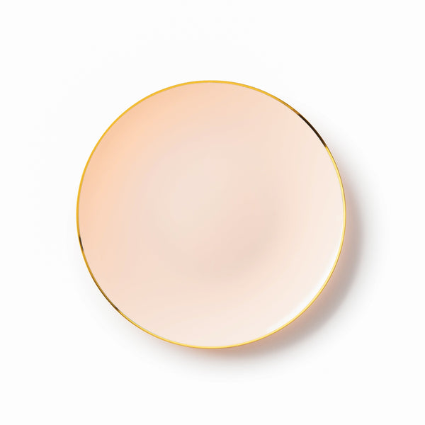 Disposable_Classic - Pink & Gold Reusable Plastic Plate 19cm/7.5in 10pc