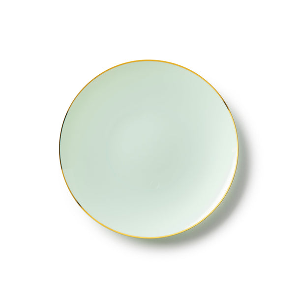 Disposable_Classic - Turquoise & Gold Reusable Plastic Plate 19cm/7.5in 10pc