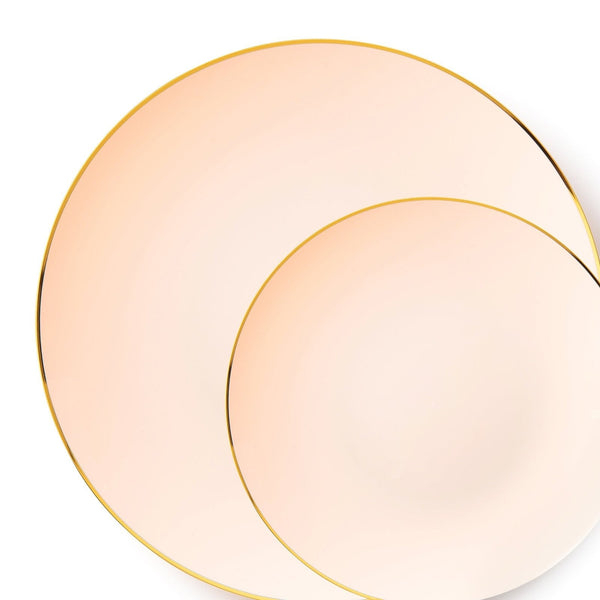 Disposable_Classic - Pink & Gold Reusable Plastic Combo Plate 32pc