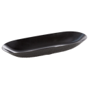 Disposable 1 Black Reusable Plastic Serving Tray - Pebbled 