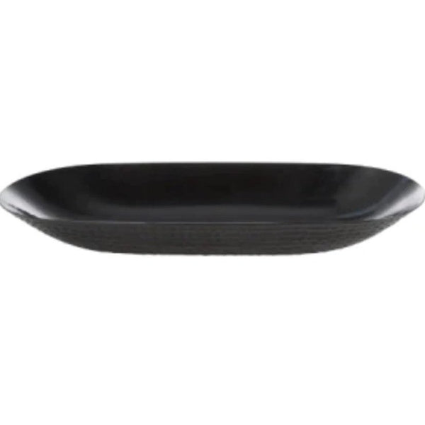 Disposable 1 Black Reusable Plastic Serving Tray Small - Pebbled 