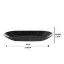 Disposable 1 Black Oval Reusable Plastic Serving Tray Small - Pebbled 