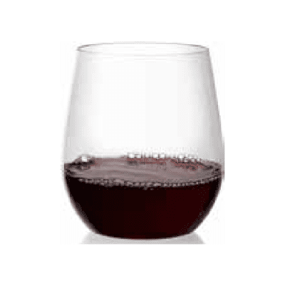 Disposable_Stemless - Transparent Reusable Plastic Wine Cups 340ml/11.5oz 6pc