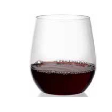 Disposable_Stemless - Transparent Reusable Plastic Wine Cups 450 Ml/15oz 6pc