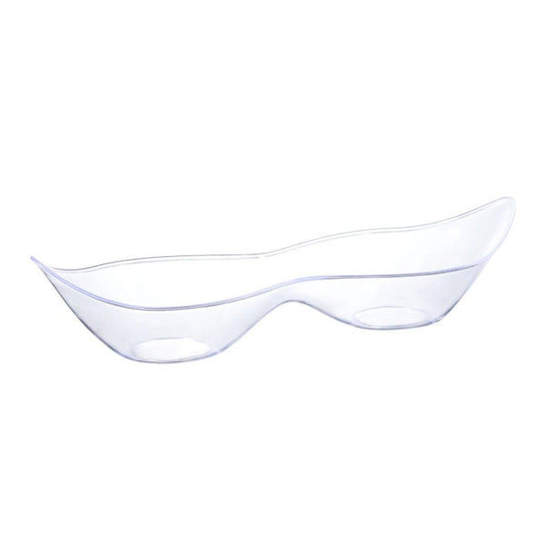 Disposable 1 Transparent Reusable 2 Section Boat Dish Small 