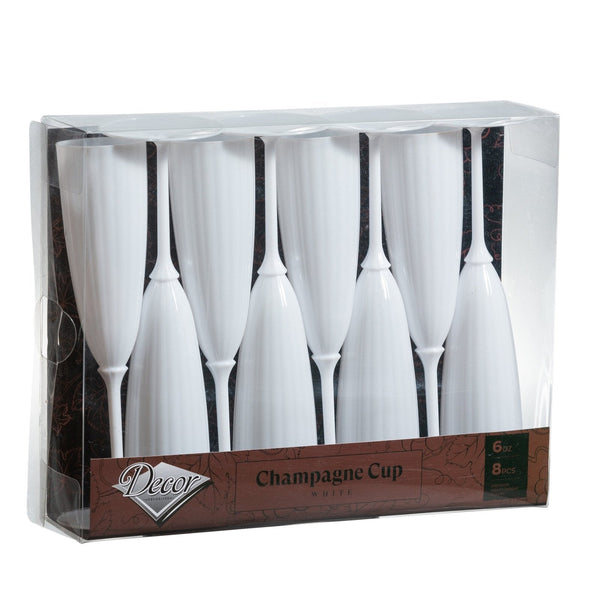 Disposable_White Reusable Champagne & Cocktail Cups 170ml/5.5oz 8pc