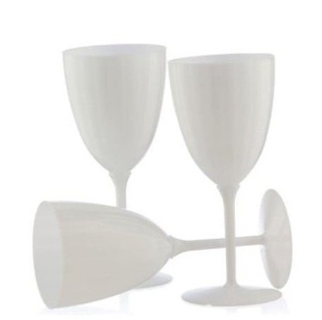 Disposable_Elegant - White Reusable Wine Cups 200ml/7oz 8pc