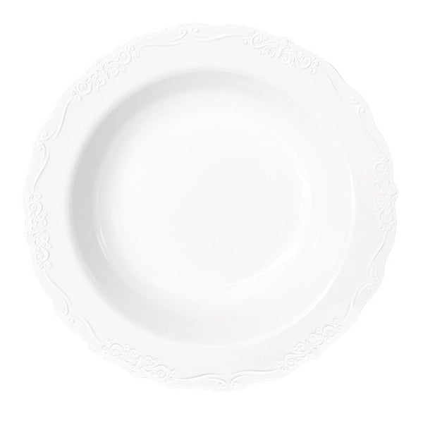 Disposable_Casual - White Reusable Plastic Soup Bowl 400ml/13.5oz 10pc