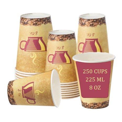 Disposable_Cream Reusable Paper Cups 225ml/7.5oz 50pc