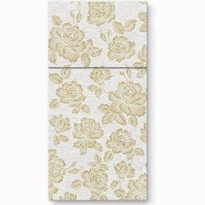 Disposable_Gold Pocket Napkin 40x40cm 1/8 Folding/15.5in 25pc - Airlaid Subtle Rose