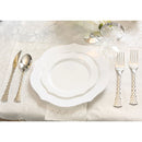 Disposable 20 White Reusable Plastic Plate 26cm - Antique 