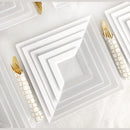Disposable 10 White Square Reusable Plastic Plate 23cm - Carre 