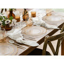 Disposable 10 Transparent & Gold Reusable Plastic Plate 26cm - Beaded 