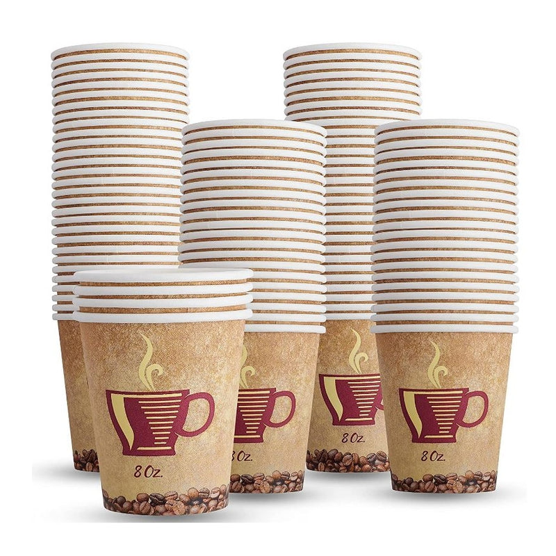 Disposable 50 Brown Reusable Paper Hot Cups 