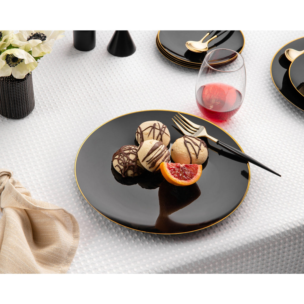 10 Wiederverwendbar Kunststoff in Schwarz und Gold, 26cm – Classic