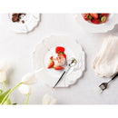 Disposable 10 White & Silver Reusable Plastic Plate 27cm - Grand 