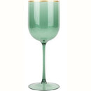 Disposable 5 Green & Gold Reusable Wine Cups - Line. 