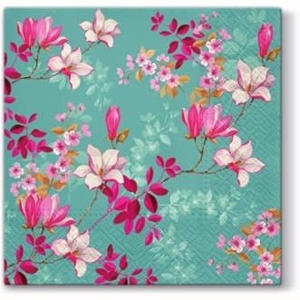 Disposable_Pink & Turquoise Napkin 33x33cm/13in 20pc - Magnolia