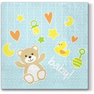 Disposable_Blue Napkin 33x33cm/13in 20pc - Baby Toys