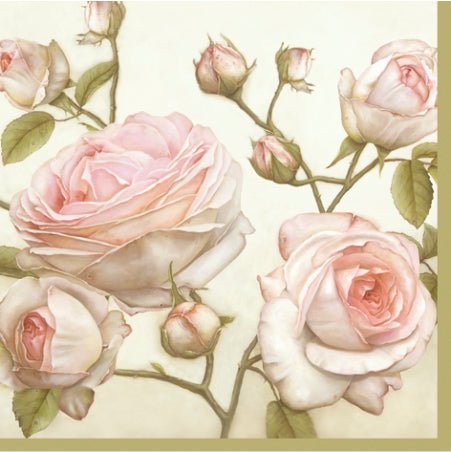 Disposable_Pink Napkin 33x33cm/13in 20pc - Beauty Roses