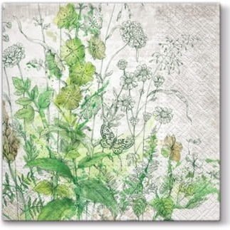Disposable_Green Napkin 33x33cm/13in 20pc - Meadow