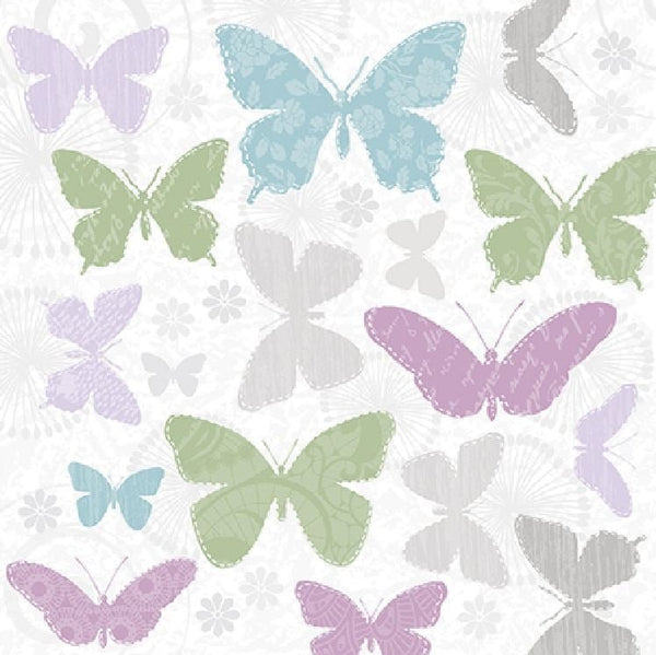 Disposable_Purple Napkin 33x33cm/13in 20pc - Soft Butterflies