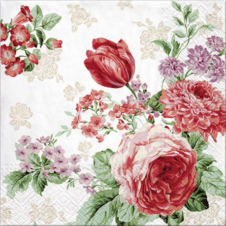 Disposable_Pink Napkin 33x33cm/13in 20pc - Mysterious Roses