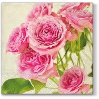 Disposable_Pink Napkin 33x33cm/13in 20pc - Roses