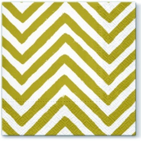 Disposable_Gold Napkin 33x33cm/13in 20pc - Big Chevron