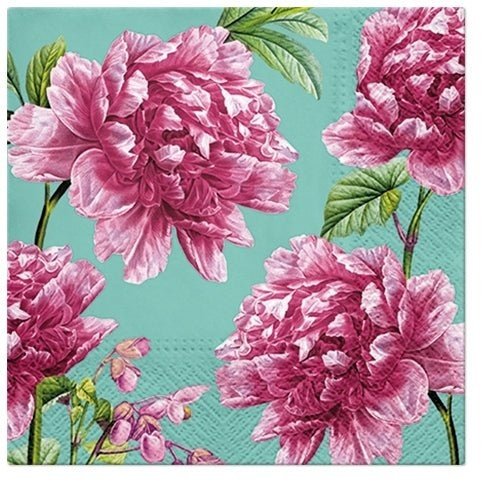 Disposable_Purple Napkin 33x33cm/13in 20pc - Beautiful Peonies