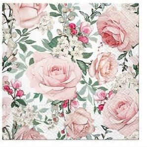 Disposable_Pink Napkin 33x33cm/13in 20pc - Gorgeous Roses