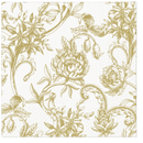 Disposable_Gold Napkin 33x33cm/13in 20pc - Baroque Flowers