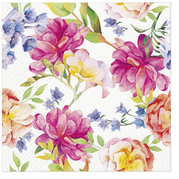 Disposable_Pink Napkin 33x33cm/13in 20pc - Orchid With Peony