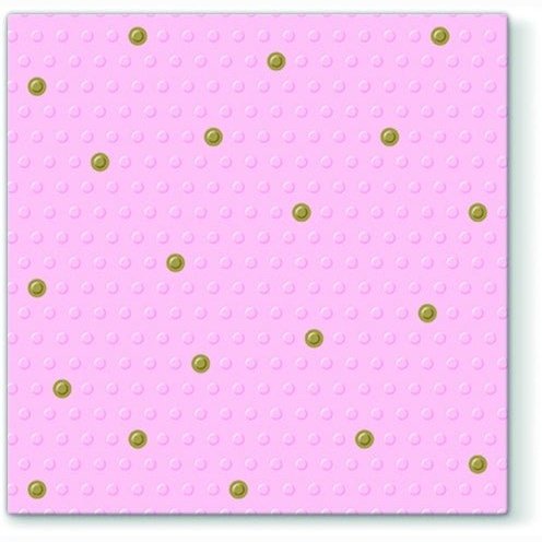 Disposable_Pink & Gold Napkin 33x33cm/13in 20pc - Inspiration Dots