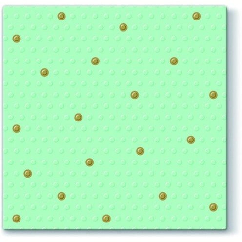 Disposable_Gold & Green Napkin 33x33cm/13in 20pc - Inspiration Dots