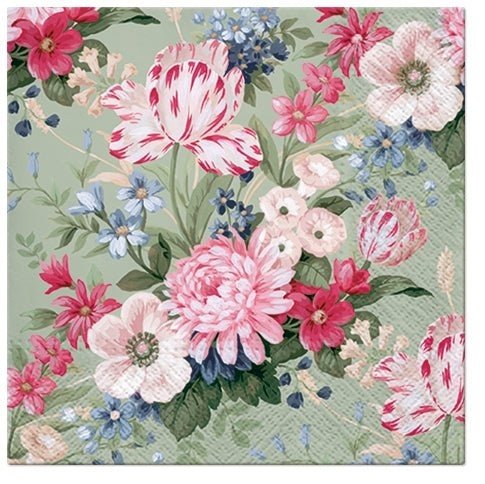 Disposable_Pink Napkin 33x33cm/13in 20pc - Calm Fowers
