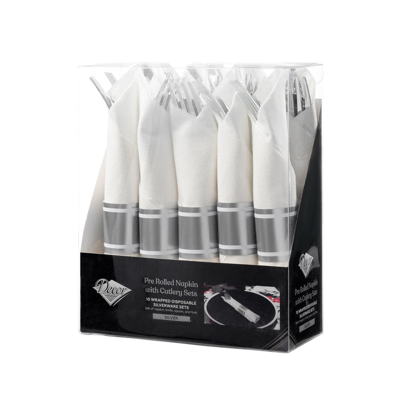 Disposable 1 Silver Reusable Combo Cutlery 