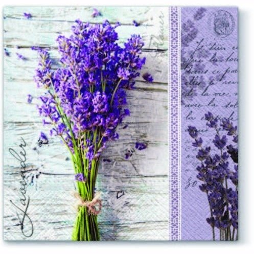 Disposable_Purple Napkin 33x33cm/13in 20pc - Lavender Bouquet