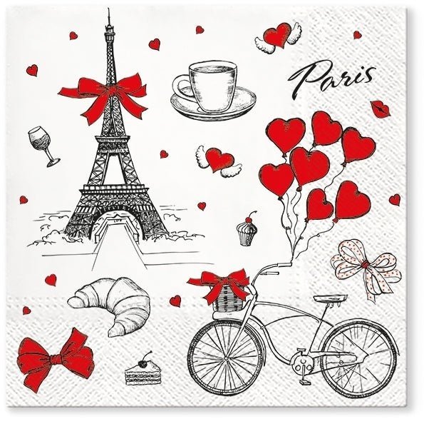 Disposable_Silver Napkin 33x33cm/13in 20pc - Love France