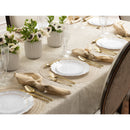 Disposable 32 White & Gold Reusable Plastic Dinnerware Set - Luxe 