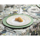 Disposable 10 White & Gold Reusable Plastic Plate 23cm - Pebbled 