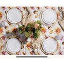 Disposable 10 White & Gold Reusable Plastic Plate 26cm - Edge 