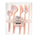 Disposable 40 Pink Reusable Plastic Combo Cutlery - Noble 