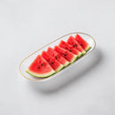 Transparent & Gold Reusable Plastic Serving Bowl 30 cm - Edge