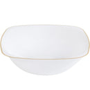 10 White & Gold Square Reusable Plastic Dessert Bowl 180ml - Classic