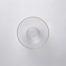 10 Transparent & Gold Reusable Plastic Soup Bowl 350 ml - Ribbed