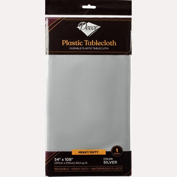 Disposable 1 Silver Tablecloth 138x274cm 