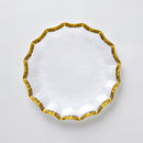 24 Pearl & Gold Reusable Plastic Dinnerware Set 26 cm + 19 cm - Heritage