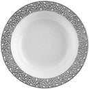 Disposable 10 White & Silver Reusable Plastic Soup Bowl 400ml - Inspiration 